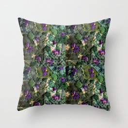 Violets in my head Throw Pillow