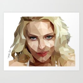 Scarlett Johansson Low Poly Art Art Print