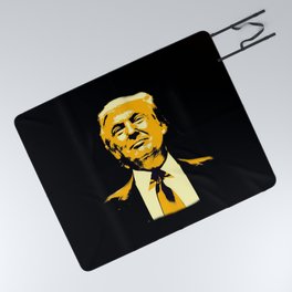 Donald Trump Gold Silhouette Picnic Blanket