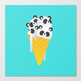 chocolate chip panda ice cream Canvas Print