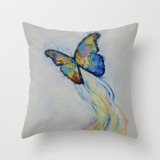 Opal Butterfly Throw Pillow