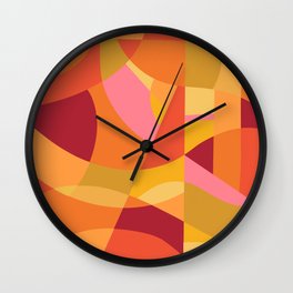 Summer Lovin - Orange Pink Yellow Abstract Wall Clock