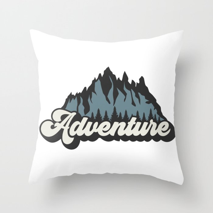 Adventure Mountains Throw Pillow