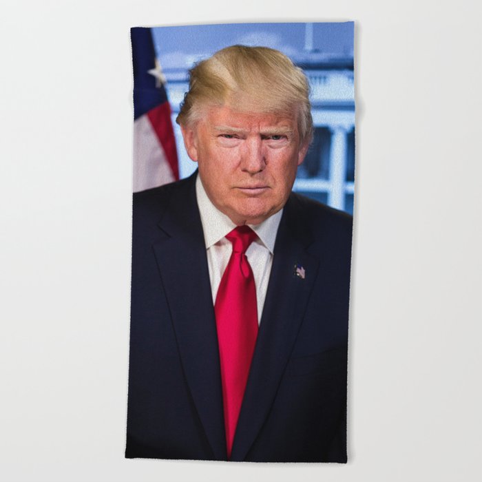 Portrait Of President Donald J Trump Beach Towel By Ouijawedge Society6