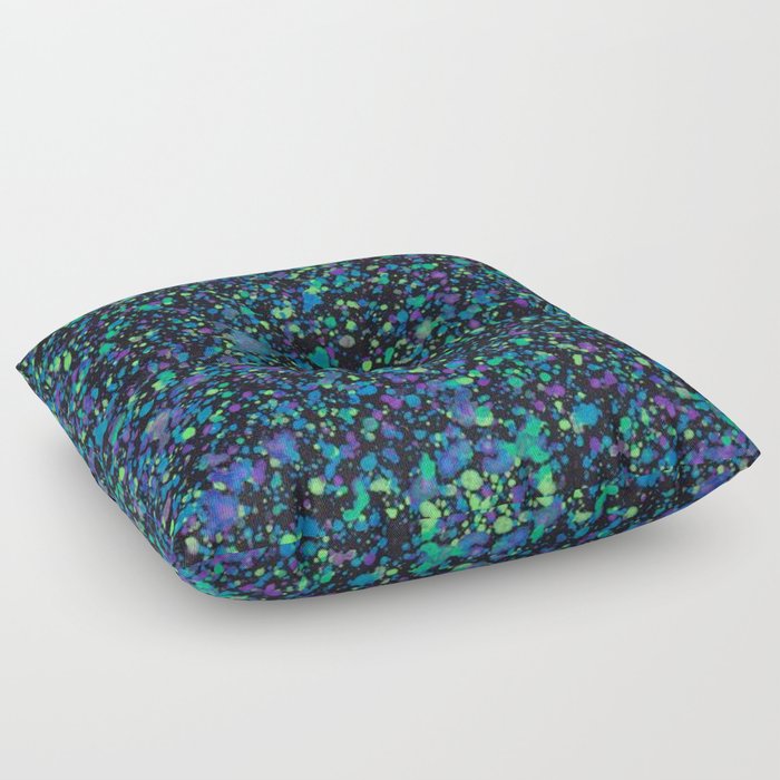 Blue Splatter Floor Pillow