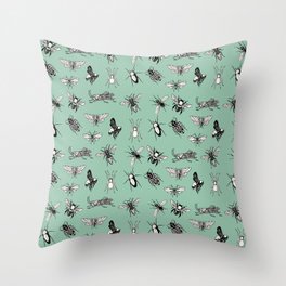 Insects pattern Throw Pillow