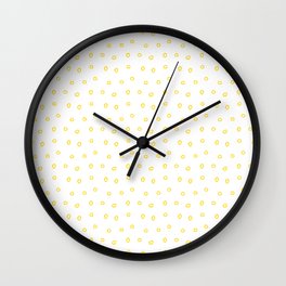 Yellow minimal hand drawn ring pattern Wall Clock