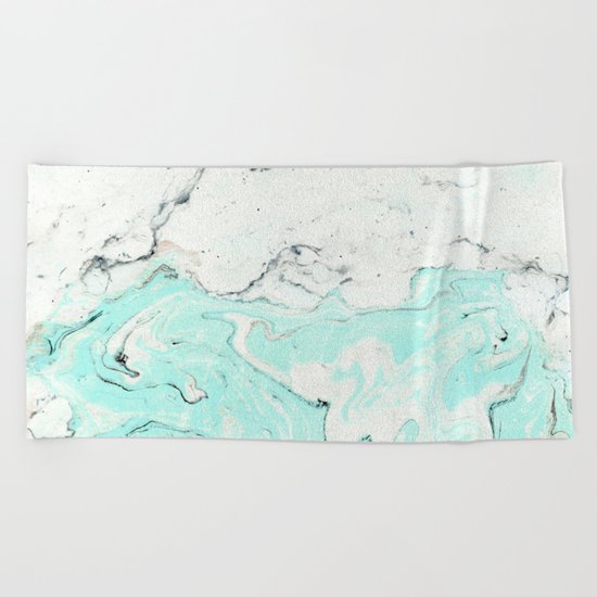 Light blue pastel marble Beach Towel