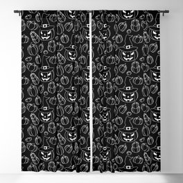 Black Witchy Pumpkins Blackout Curtain