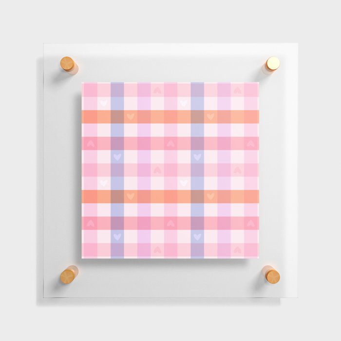 Love check in pastel candy Floating Acrylic Print