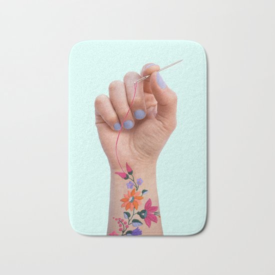 SEWING TATTOO Bath Mat