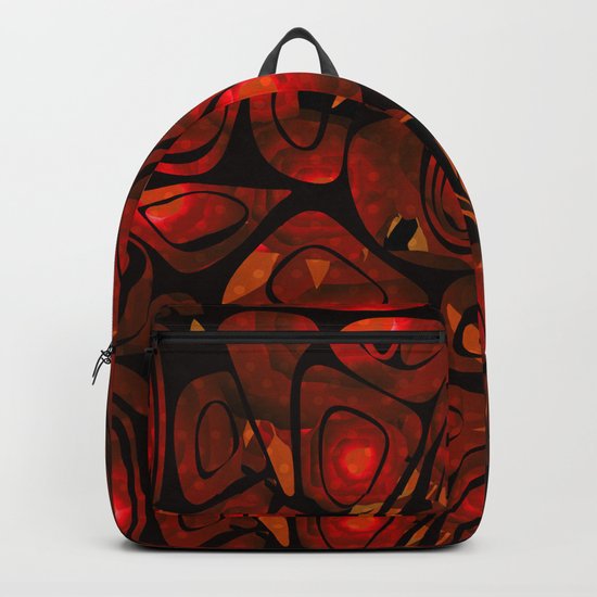Abstract red black pattern stone texture Backpack