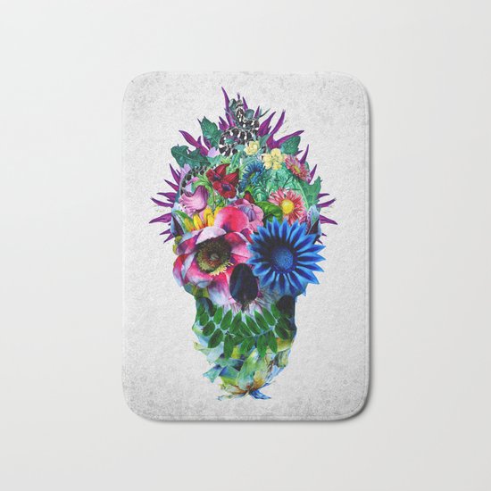 Floral Skull Bath Mat
