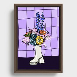 Spring flowers in boot vase  Framed Canvas
