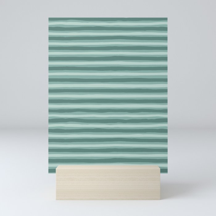 Seafoam Stripes Mini Art Print