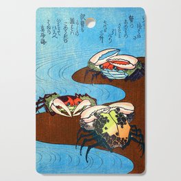 Crabs Near the Water's Edge print by Yashima Gakutei Cutting Board