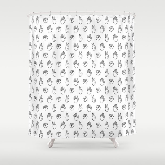 Rock, Paper, Scissors Shower Curtain