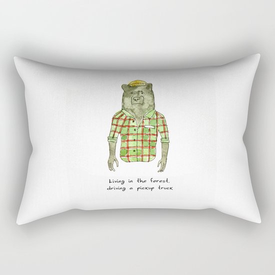 Lumberjack bear Rectangular Pillow