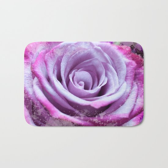 Rose of Love #Pink #Purple #art #society6 Bath Mat