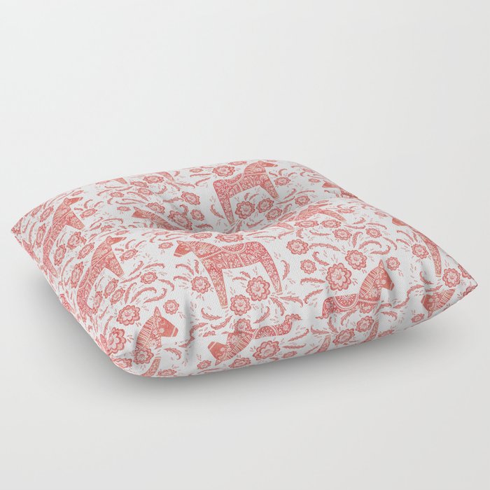 Swedish Dala Horse Red Floor Pillow