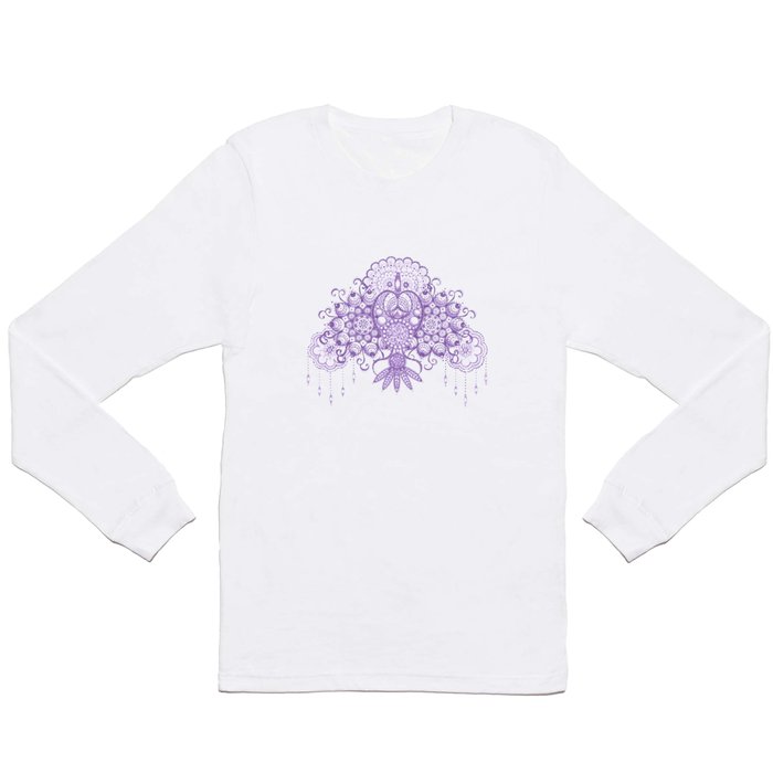 Purple Mandala Long Sleeve T Shirt