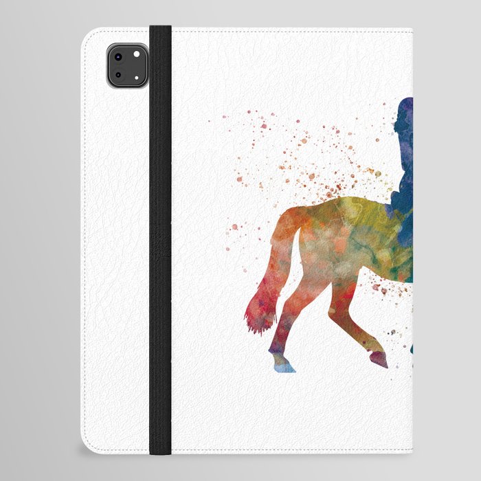 woman rides a horse in watercolor iPad Folio Case