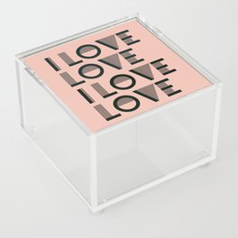 I Love Love - Jazz Age Coral pink color modern abstract illustration  Acrylic Box