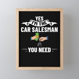 Used Car Salesman Auto Seller Dealership Framed Mini Art Print