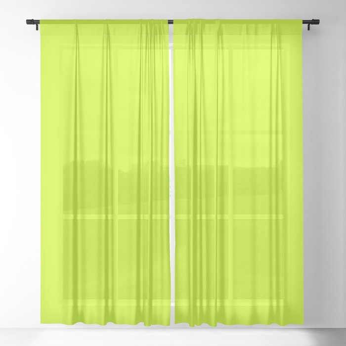 Bright Green Lime Neon Color Sheer, Bright Colored Sheer Curtains