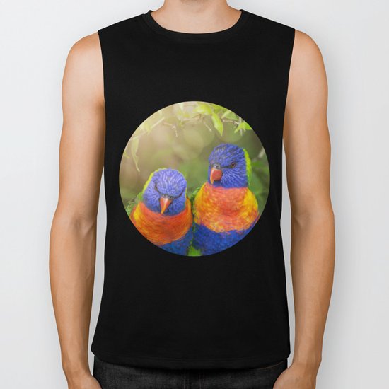 Birds in Love Biker Tank