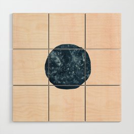 Navy circle on blush Wood Wall Art