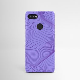 Purple Drawing Topographic Waves #3 Android Case
