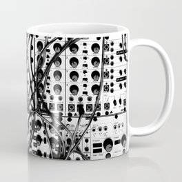 analog synthesizer system - modular black and white Mug