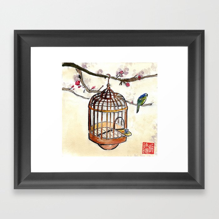 Chinese tea break Framed Art Print