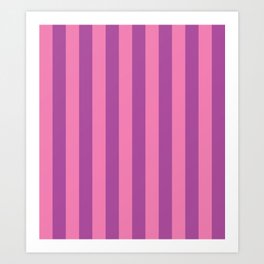 Pink Purple Color Block Stripe Pattern Art Print