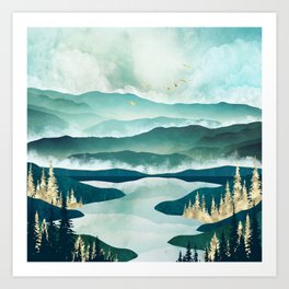 Misty Lake Art Print