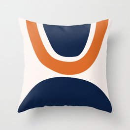 Abstract Shapes 32 in Orange and Navy Blue Throw Pillow