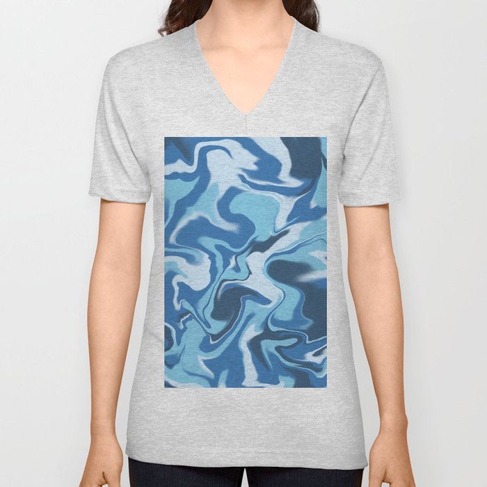 Ocean sea swirls  V Neck T Shirt