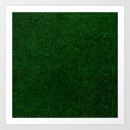 Vintage Floral Forest Emerald Green Art Print
