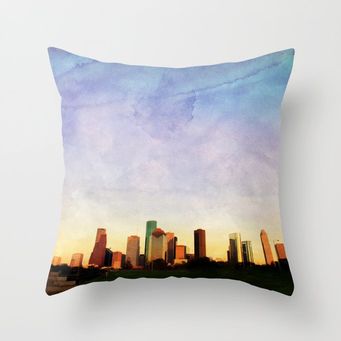 Houston Skyline Throw Pillow