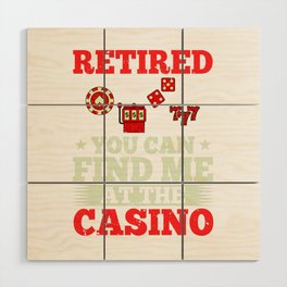 Casino Slot Machine Game Chips Card Player Wood Wall Art