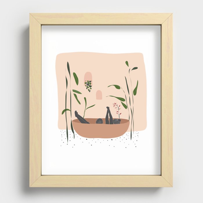 Summer garden and friendship illustration Recessed Framed Print