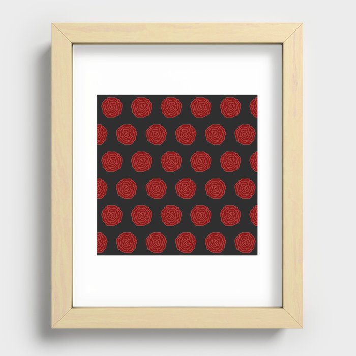 Small medium rose pattern 2 Recessed Framed Print