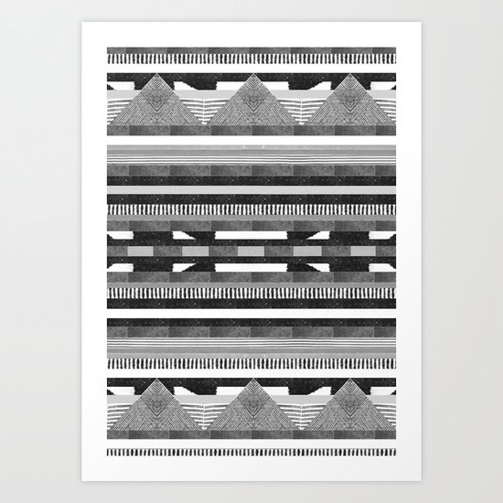 DG Aztec No.2 Monotone Art Print