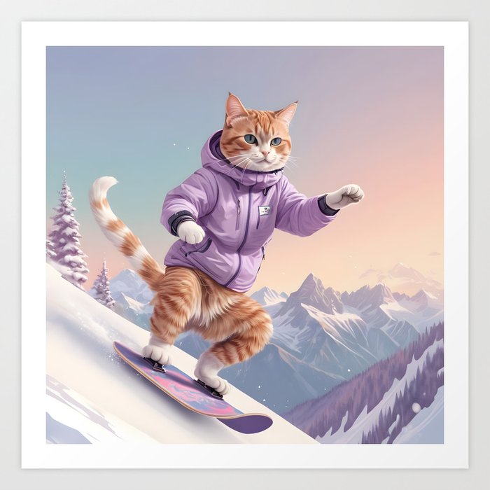 Feline Freestyle Art Print