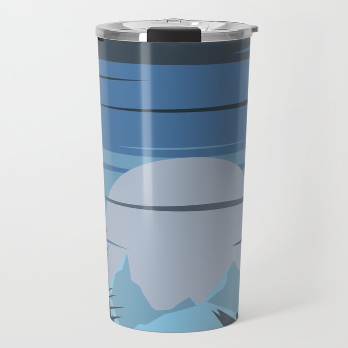 Minimalistic Moody Blue Moonrise In Tropical Mountains Landscape Travel Mug