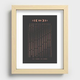 Copper Moon Phases Calendar 2024 USA Recessed Framed Print