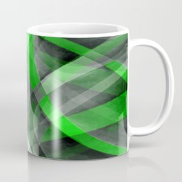 Eighties Retro Neon Green and Grey Curved Line Pattern Coffee Mug