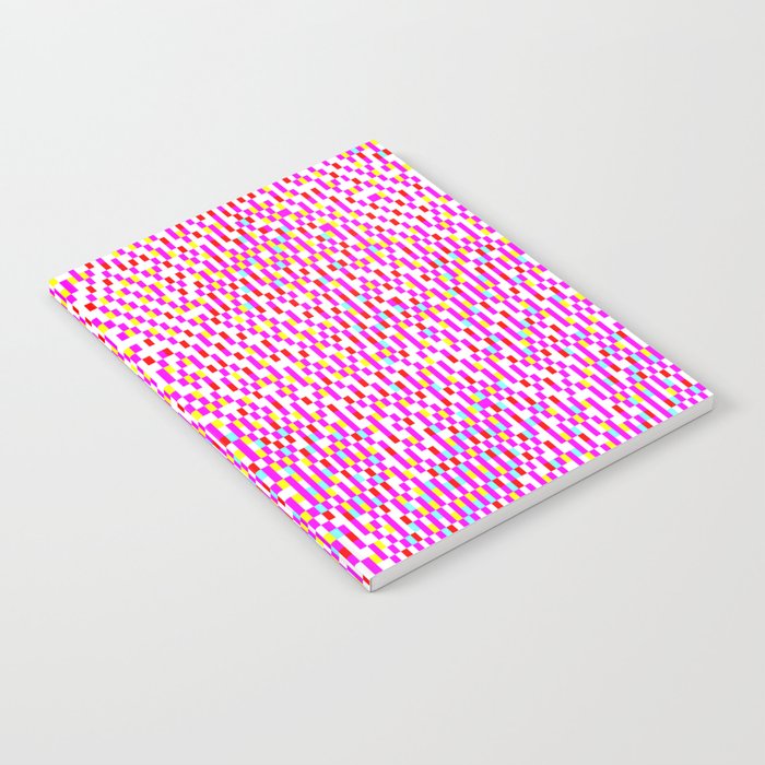 Retro Magenta to Purple Colorful Pixel Noise Abstract Artwork Notebook