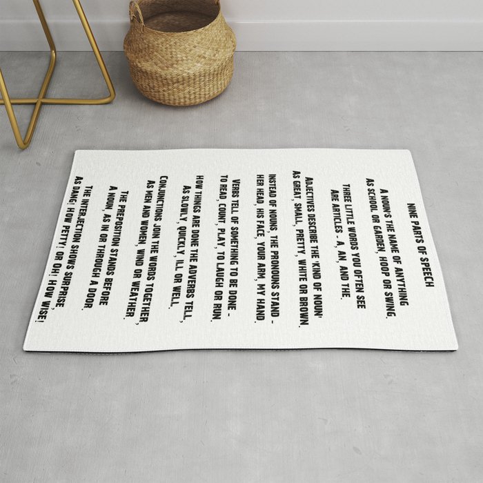 Parts Of Speech Rhyme Rug By Heresiarch Society6